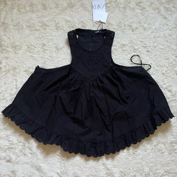 ZARA TOP WITH CUTWORK EMBROIDERY Size Small - Picture 2 of 8